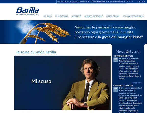 Gasparri e la guerra preventiva al nuovo corso friendly di Barilla - barilla scuse - Gay.it