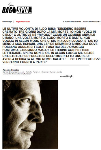 Il testamento di Busi in rete: buttate le ceneri nel cestino - busitestamentoF1 - Gay.it