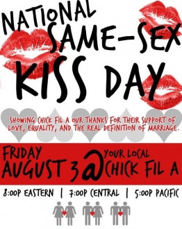 Un bacio collettivo contro il pollo omofobo di Chick-fil-a - chick fil aF3 - Gay.it