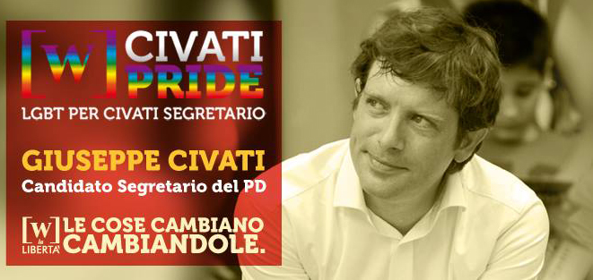 Legge omofobia, Civati: "Pronto a non votarla senza aggravante" - civatiprideF1 - Gay.it