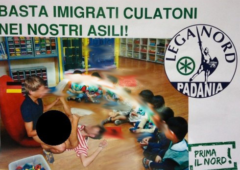 "Imigrati culatoni": a Treviso manifesti con bambini che fanno sesso" - culattonibambiniF1 - Gay.it