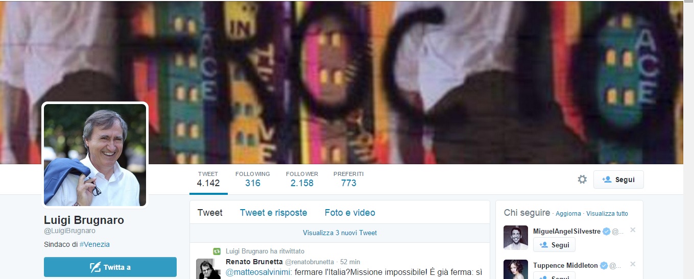 Il sindaco di Venezia e la (presunta) copertina omofoba su Twitter - frociobrugnaro - Gay.it