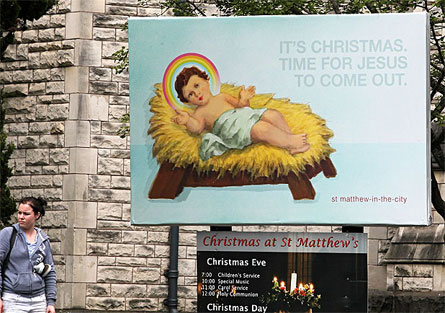 Aureola rainbow e Gesù bambino gay per una chiesa a Auckland - gesugayF1 - Gay.it