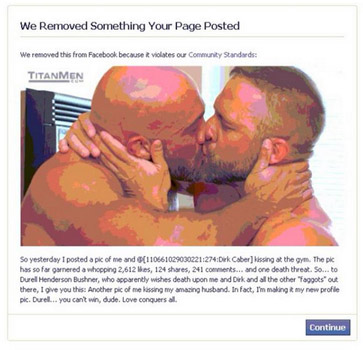 Facebook censura il bacio dell'attore porno gay, ma poi chiede scusa - jackman facebook3 - Gay.it