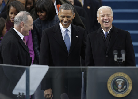 Barack Obama durante la cerimonia di insediamento