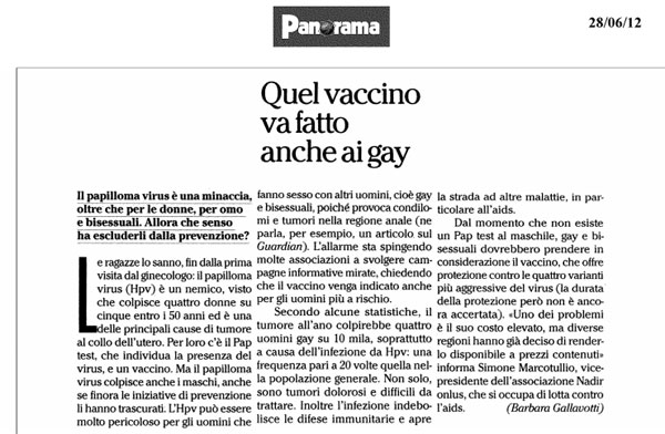 Per Panorama il virus HPV è contagioso solo per gay e bisex - panoramahpvF12 - Gay.it