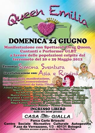 Queen Emilia, il drag show per l'Emilia colpita dal sisma - queen emiliaF1 - Gay.it