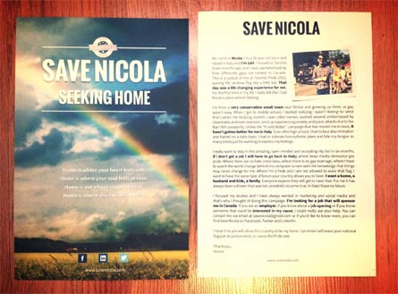 Save Nicola: così un giovane gay italiano chiede di non tornare a casa - save nicolaF2 - Gay.it