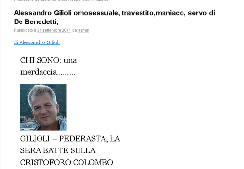 "Culattone e lurido": l'alleato di Scilipoti attacca Gilioli - sayaomofoboF1 - Gay.it
