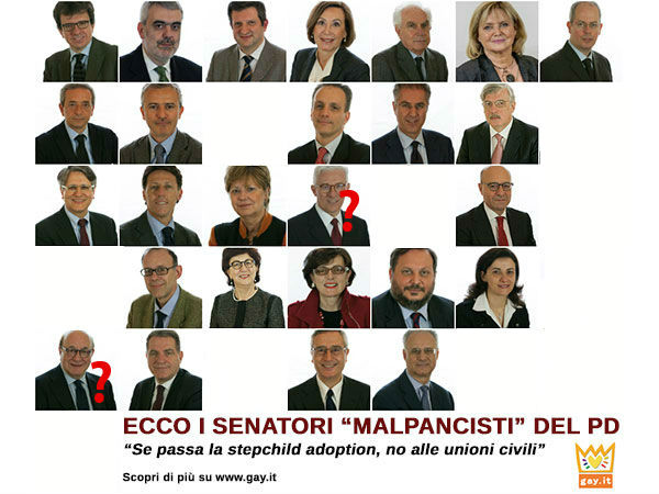 23 senatori PD: se passa stepchild no a unioni civili. I nomi. - senatori malpancisti base8 - Gay.it