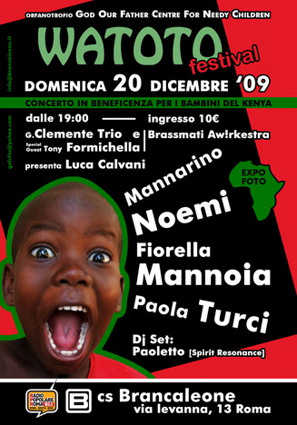 Noemi, la Mannoia e la Turci al Brancaleone per il Kenya - watotofestivalmannoianoemiturci - Gay.it