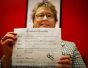 Coppie gay: rilasciato il Certificato di Ineguaglianza