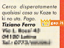 Tiziano Ferro, già a tredici anni la richiesta d’aiuto