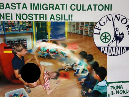 "Imigrati culatoni": a Treviso manifesti con bambini che fanno sesso" - culattonibambiniBASE 1 - Gay.it