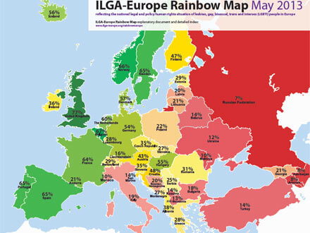 Ilga Europe: disastro Italia, 36esima in Europa per i diritti lgbt - ilga2013BASE 1 - Gay.it