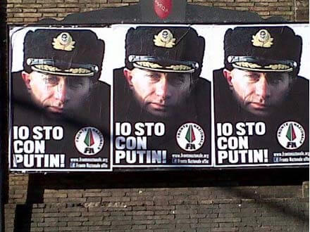 “Io sto con Putin”: manifesti omofobi del Fronte Nazionale a Roma