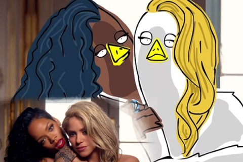 Shakira e Rihanna sono due galline stonate nella trash parodia - shakira Rihanna galline trash parodia - Gay.it
