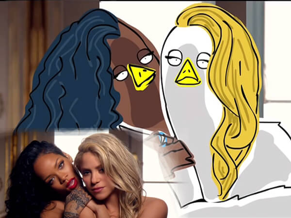 Shakira e Rihanna sono due galline stonate nella trash parodia