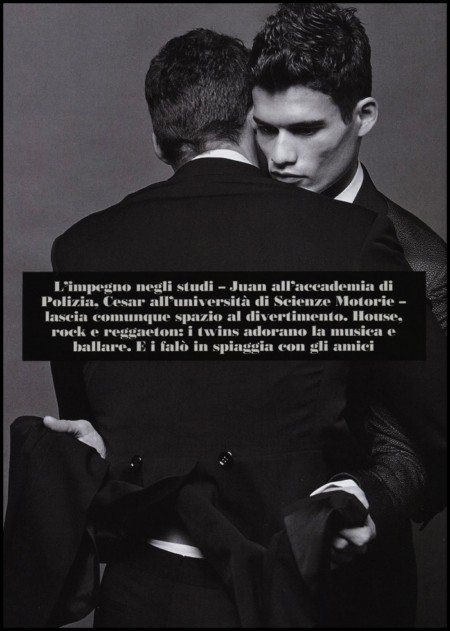 Juan e Cesar, i provocanti gemelli di Vogue Italia