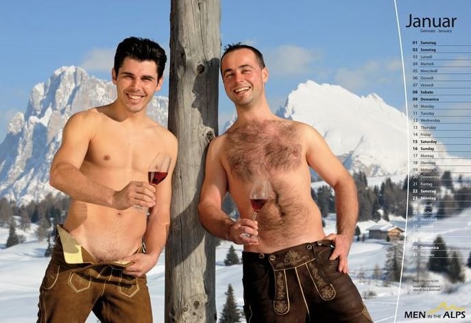 La sensualità degli uomini delle Alpi nel calendario 2011