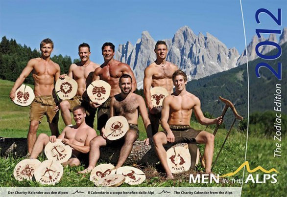 Eros, astri e natura: il calendario Men in the Alps 2012