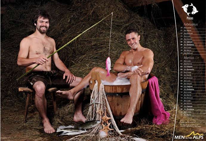 Eros, astri e natura: il calendario Men in the Alps 2012