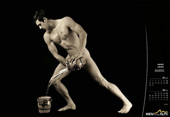 Eros, astri e natura: il calendario Men in the Alps 2012