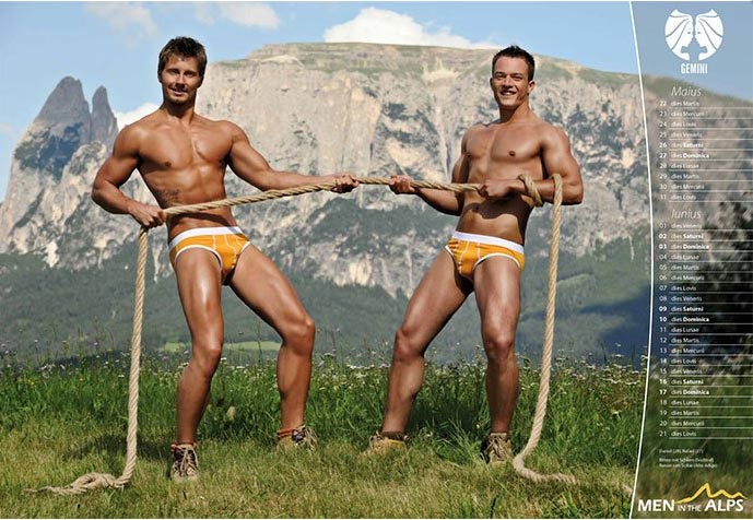 Eros, astri e natura: il calendario Men in the Alps 2012
