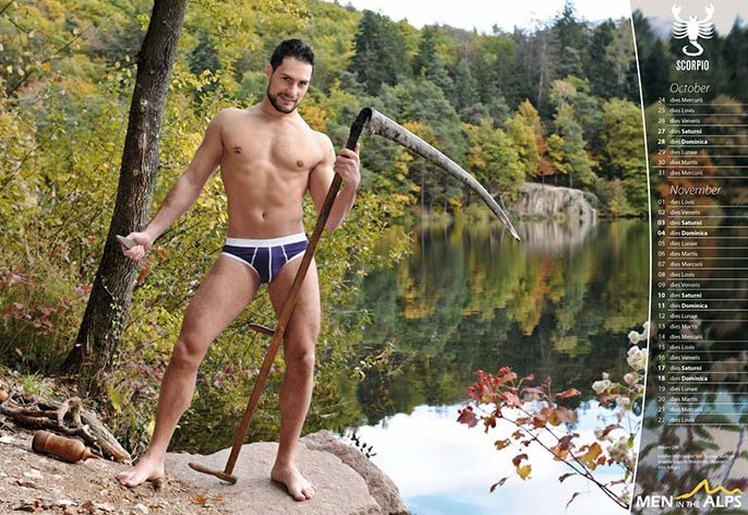 Eros, astri e natura: il calendario Men in the Alps 2012