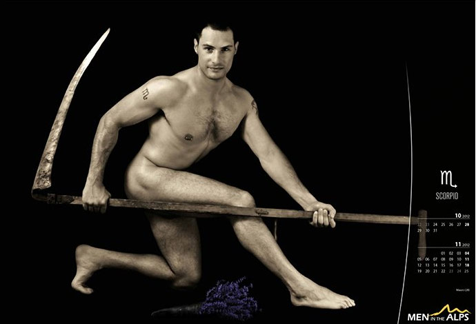 Eros, astri e natura: il calendario Men in the Alps 2012