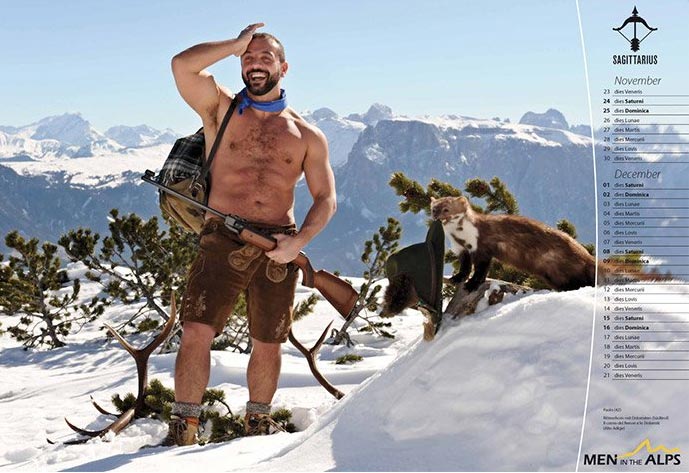 Eros, astri e natura: il calendario Men in the Alps 2012