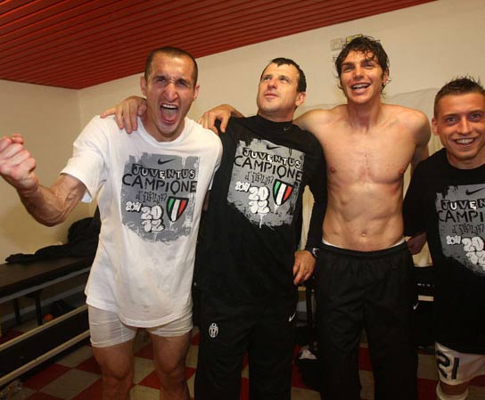 La Juve campione d'Italia: la gioia negli spogliatoi