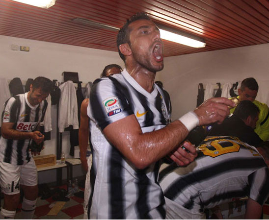 La Juve campione d'Italia: la gioia negli spogliatoi