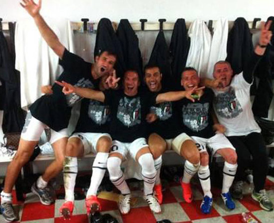 La Juve campione d'Italia: la gioia negli spogliatoi