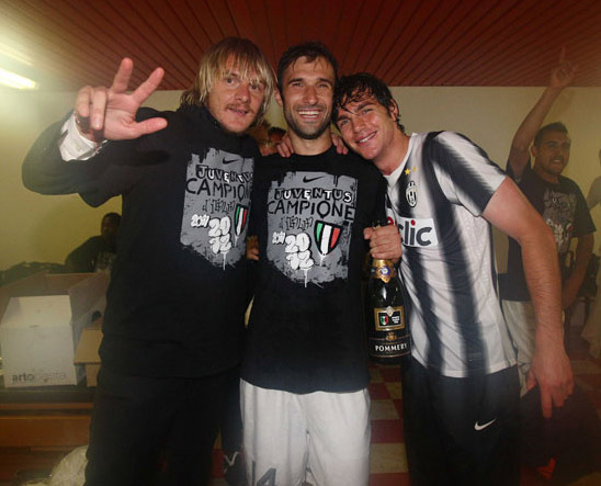 La Juve campione d'Italia: la gioia negli spogliatoi