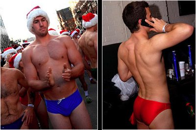 La corsa dei Babbi Natale in mutande