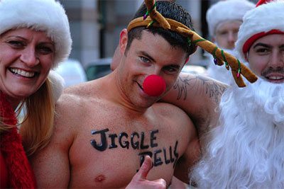 La corsa dei Babbi Natale in mutande