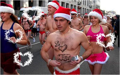 La corsa dei Babbi Natale in mutande