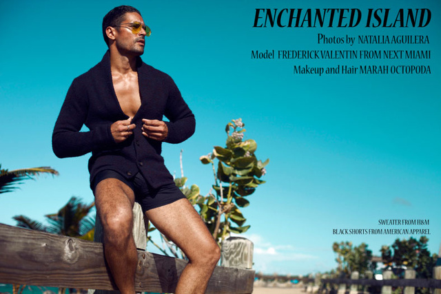 Frederick Valentin supersexy sulla spiaggia di Puerto Rico