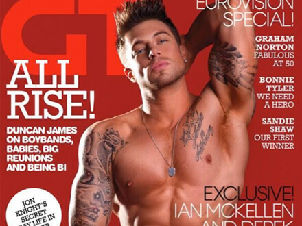 Duncan James si spoglia per Gay Times