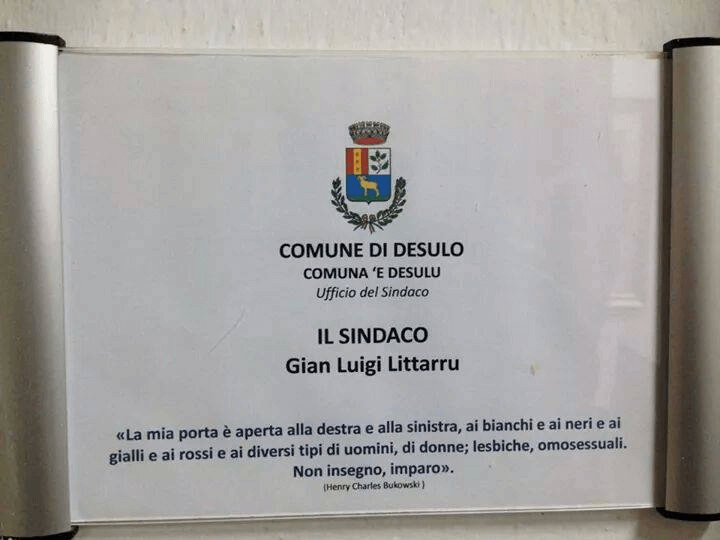 Sindaco sardo: "La porta è aperta a tutti i tipi di uomini e donne"