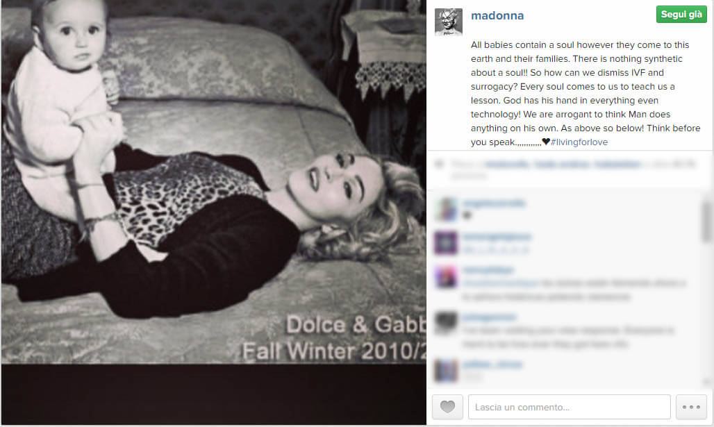 Figli sintetici? Madonna risponde (con calma) a Dolce & Gabbana