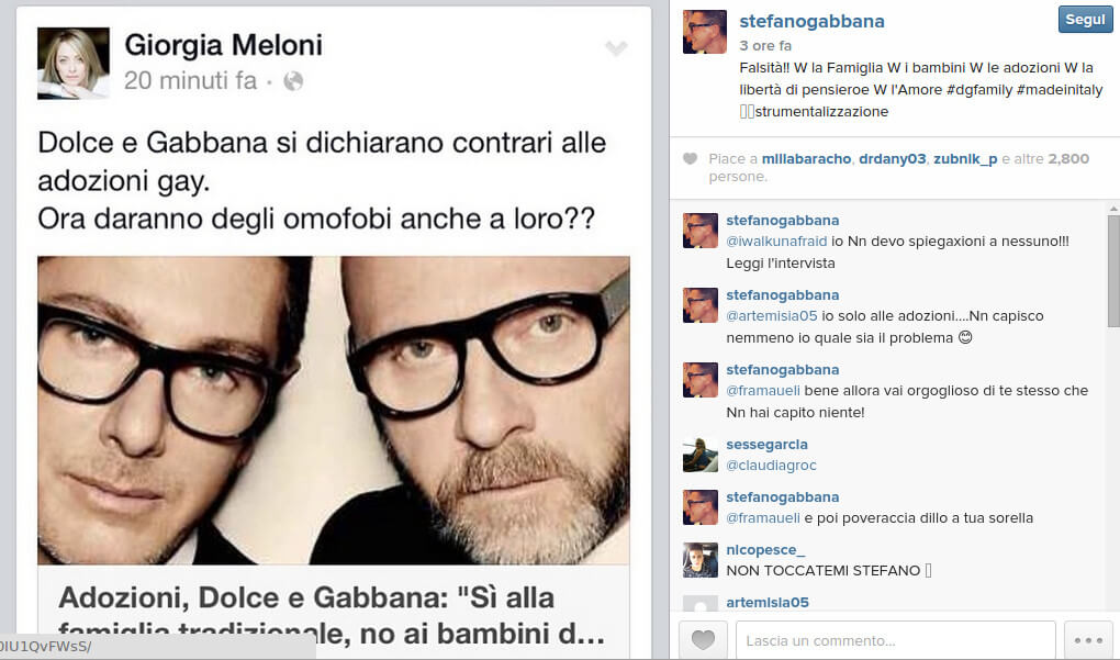 stefano gabbana smentisce