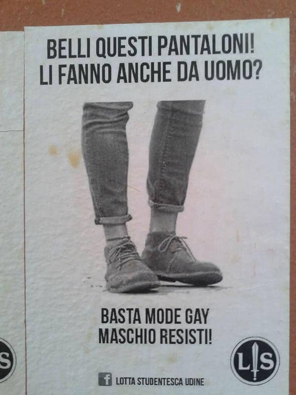 Forza Nuova contro i risvoltini. No, non è uno scherzo