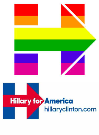 Hillary Clinton cambia logo a supporto del matrimonio per tutti
