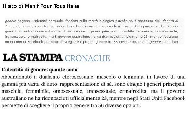 Epic fail de La Stampa: "teoria del genere" copiata da Manif Pour Tous