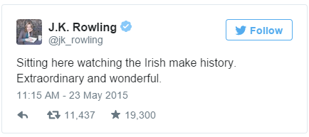 J.K. Rowling: "Ora Silente e Gandalf possono sposarsi in Irlanda"