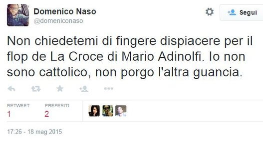 Adinolfi: "La Croce non sarà più stampato". E Twitter se la ride
