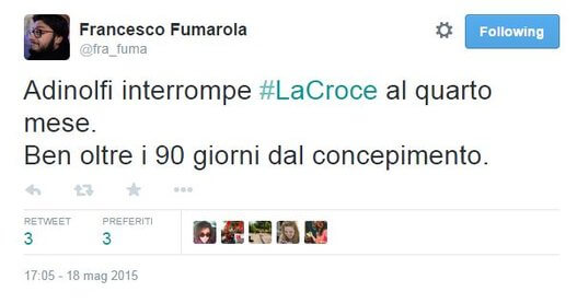 Adinolfi: "La Croce non sarà più stampato". E Twitter se la ride