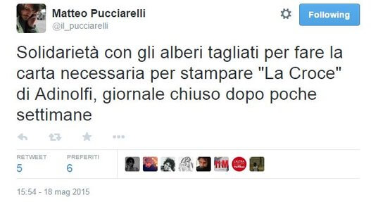 Adinolfi: "La Croce non sarà più stampato". E Twitter se la ride